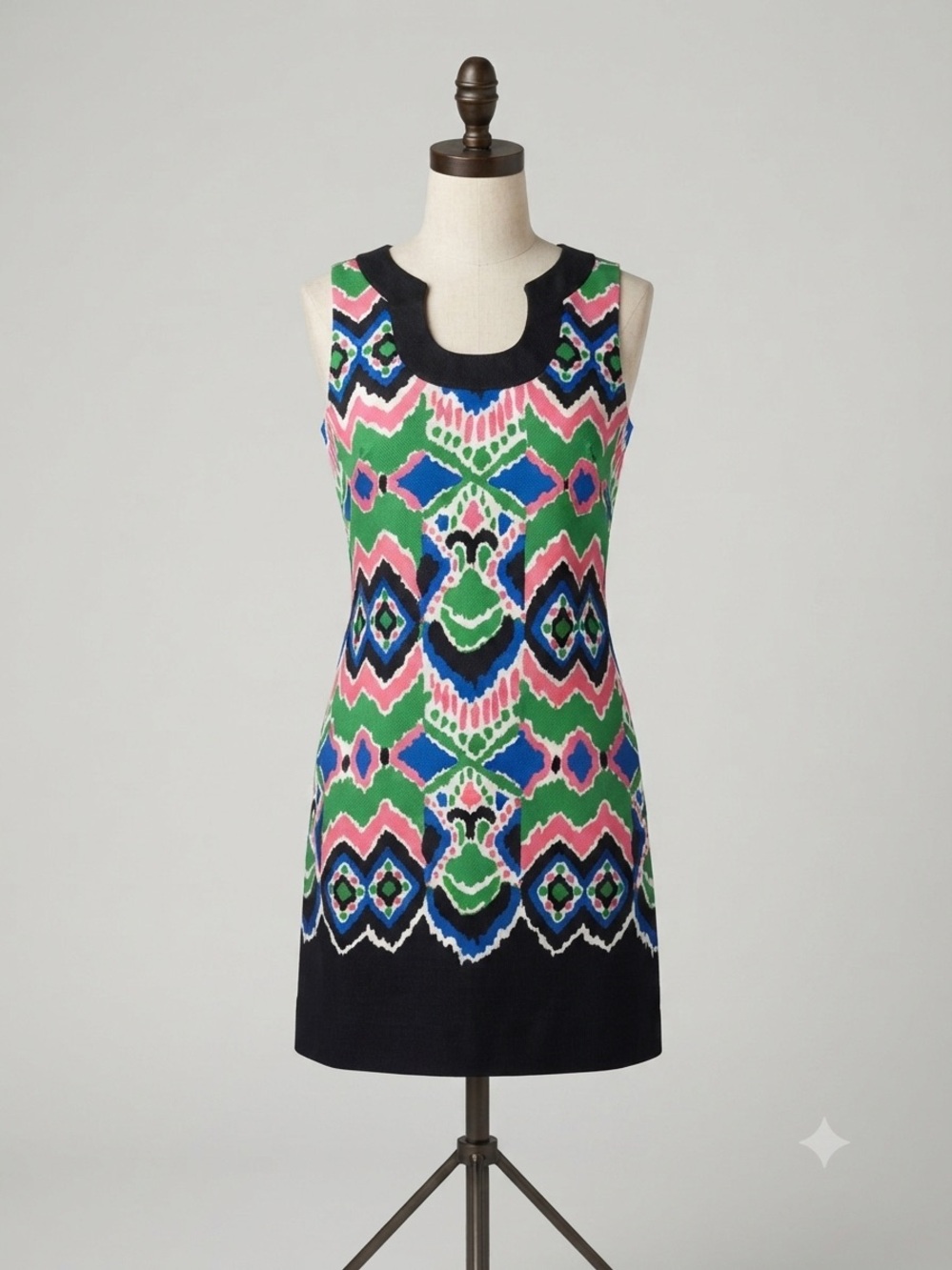 NWT Ikat Sleeveless Shift Colorblock 60s Dress Sz 6 Spring Wedding Guest Dress